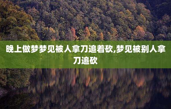 晚上做梦梦见被人拿刀追着砍,梦见被别人拿刀追砍