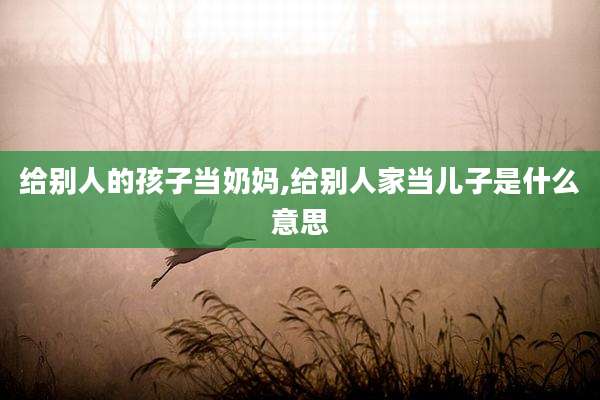 给别人的孩子当奶妈,给别人家当儿子是什么意思