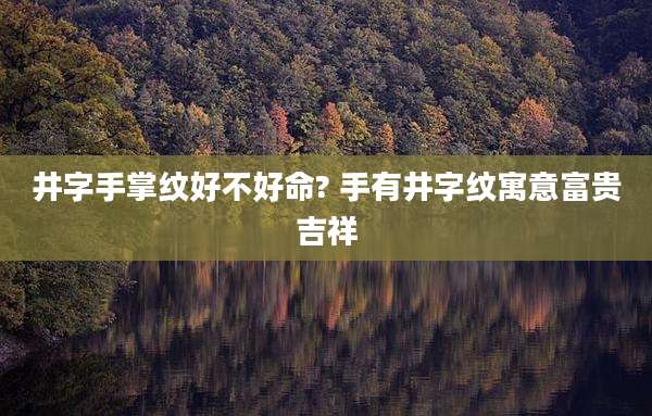 井字手掌纹好不好命? 手有井字纹寓意富贵吉祥