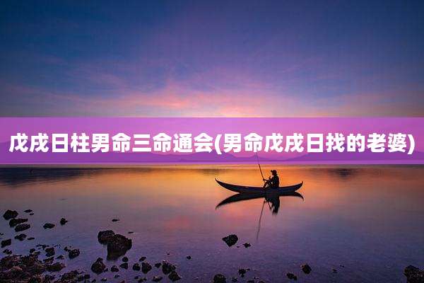 戊戌日柱男命三命通会(男命戊戌日找的老婆)