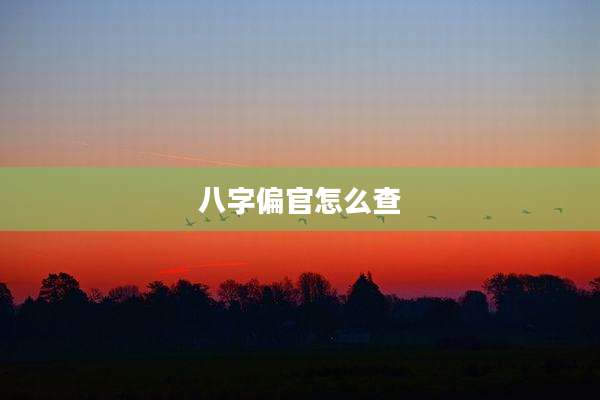 八字偏官怎么查