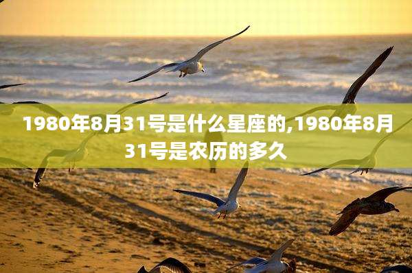 1980年8月31号是什么星座的,1980年8月31号是农历的多久