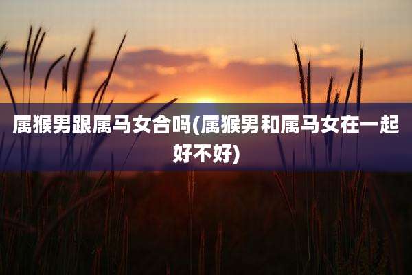 属猴男跟属马女合吗(属猴男和属马女在一起好不好)