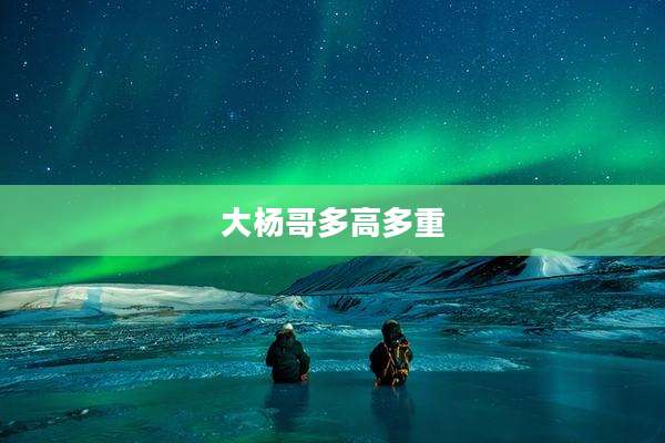 大杨哥多高多重