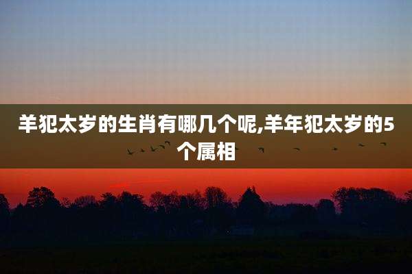羊犯太岁的生肖有哪几个呢,羊年犯太岁的5个属相