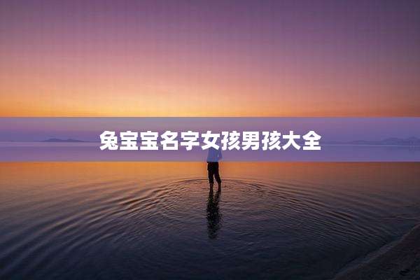 兔宝宝名字女孩男孩大全