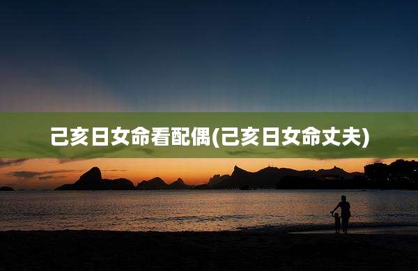 己亥日女命看配偶(己亥日女命丈夫)