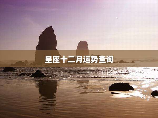 星座十二月运势查询