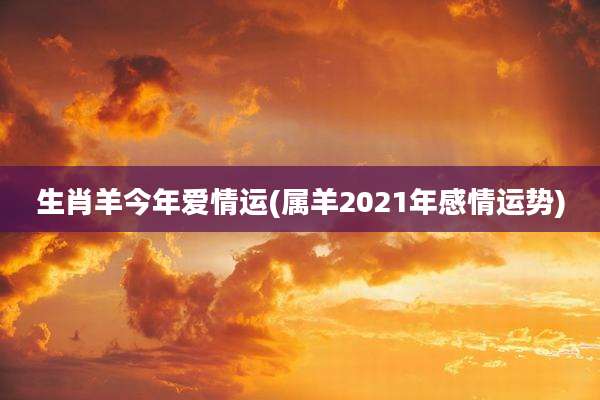 生肖羊今年爱情运(属羊2021年感情运势)