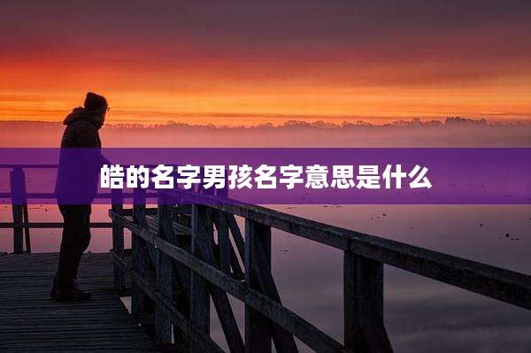 皓的名字男孩名字意思是什么