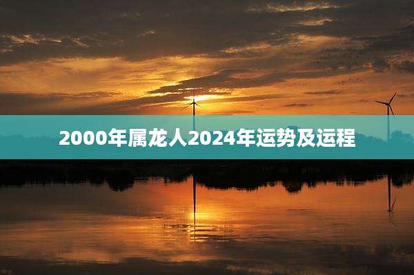 2000年属龙人2024年运势及运程