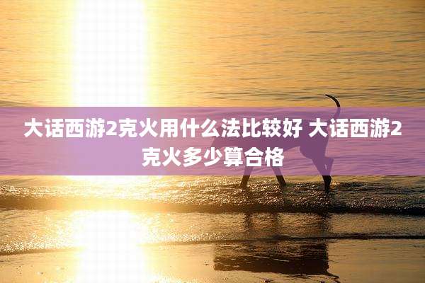 大话西游2克火用什么法比较好 大话西游2克火多少算合格