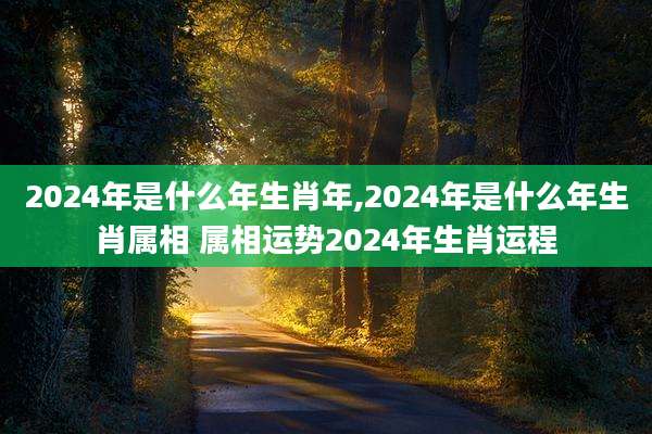 2024年是什么年生肖年,2024年是什么年生肖属相 属相运势2024年生肖运程