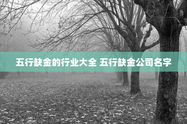 五行缺金的行业大全 五行缺金公司名字