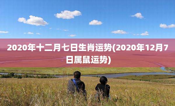 2020年十二月七日生肖运势(2020年12月7日属鼠运势)