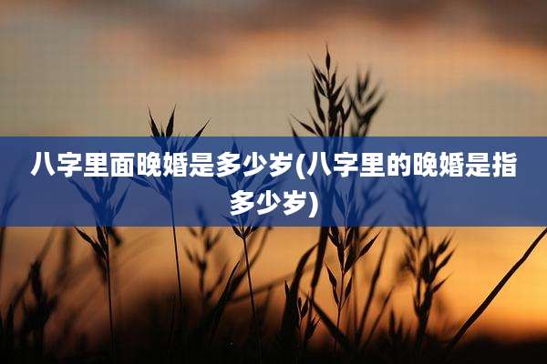 八字里面晚婚是多少岁(八字里的晚婚是指多少岁)