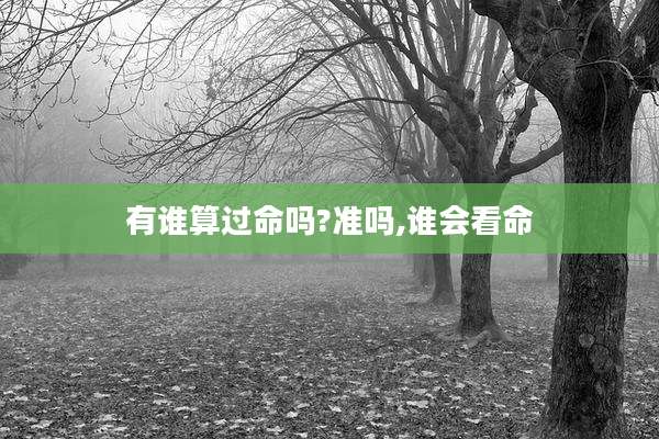 有谁算过命吗?准吗,谁会看命