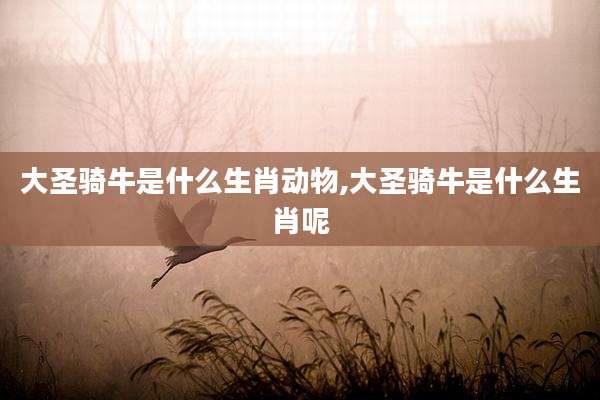 大圣骑牛是什么生肖动物,大圣骑牛是什么生肖呢