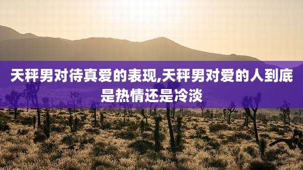 天秤男对待真爱的表现,天秤男对爱的人到底是热情还是冷淡