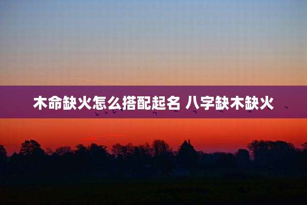 木命缺火怎么搭配起名 八字缺木缺火