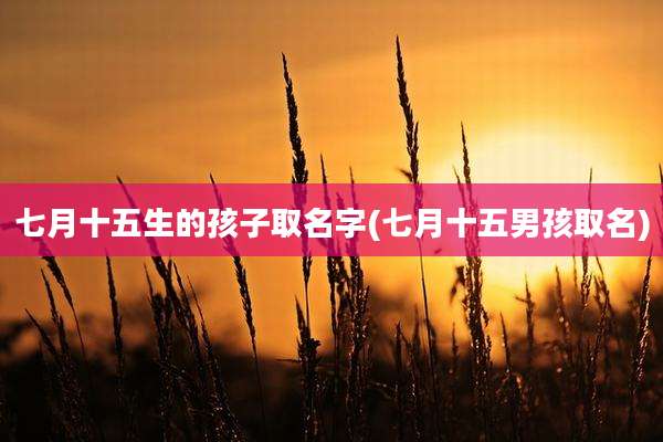七月十五生的孩子取名字(七月十五男孩取名)