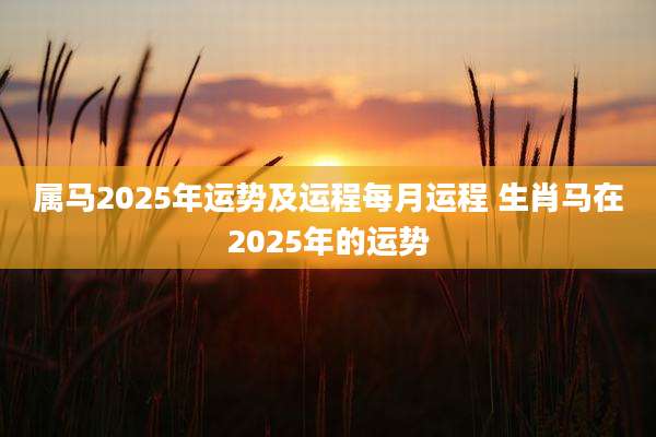 属马2025年运势及运程每月运程 生肖马在2025年的运势