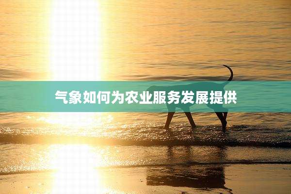 气象如何为农业服务发展提供