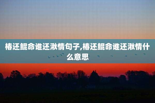 椿还鲲命谁还湫情句子,椿还鲲命谁还湫情什么意思