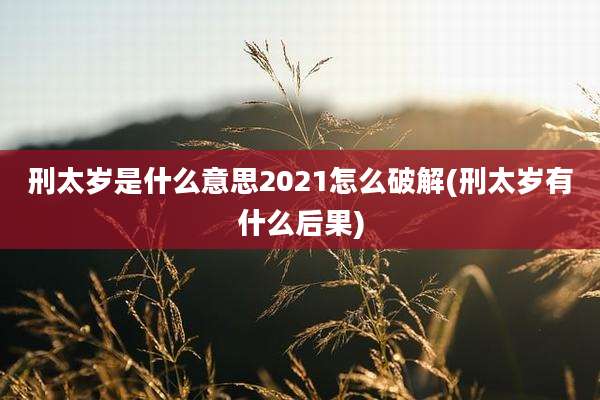 刑太岁是什么意思2021怎么破解(刑太岁有什么后果)