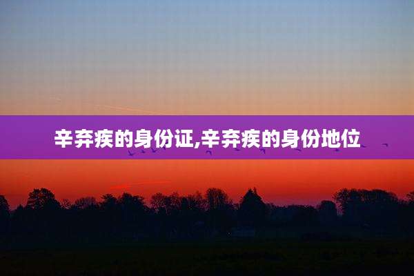 辛弃疾的身份证,辛弃疾的身份地位