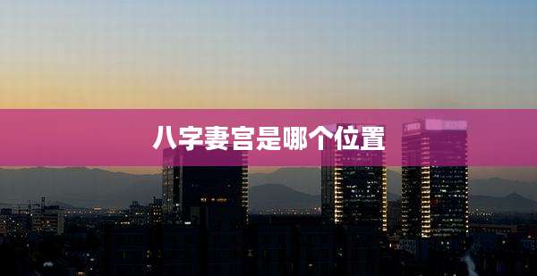 八字妻宫是哪个位置