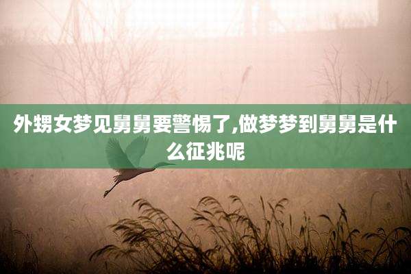 外甥女梦见舅舅要警惕了,做梦梦到舅舅是什么征兆呢