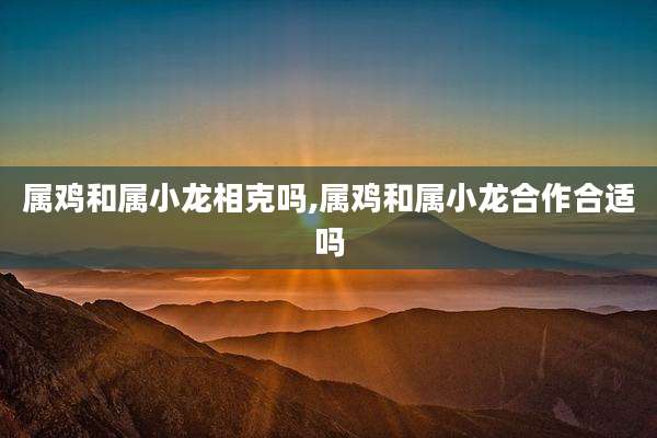 属鸡和属小龙相克吗,属鸡和属小龙合作合适吗