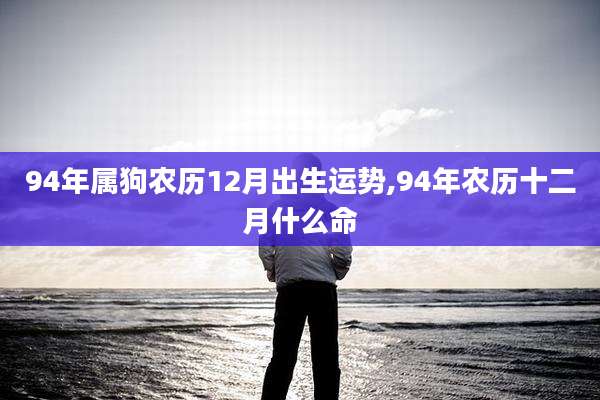 94年属狗农历12月出生运势,94年农历十二月什么命
