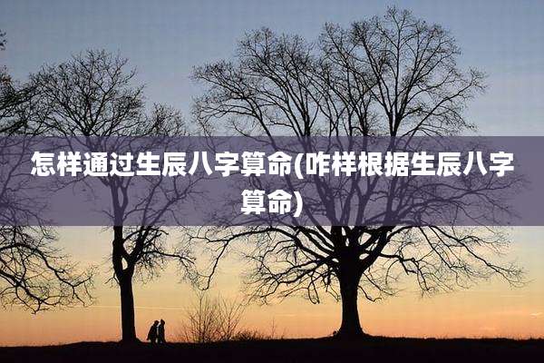 怎样通过生辰八字算命(咋样根据生辰八字算命)
