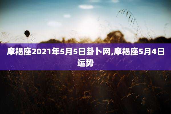 摩羯座2021年5月5日卦卜网,摩羯座5月4日运势