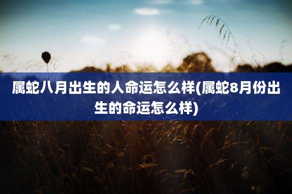 属蛇八月出生的人命运怎么样(属蛇8月份出生的命运怎么样)