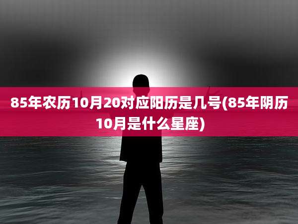 85年农历10月20对应阳历是几号(85年阴历10月是什么星座)
