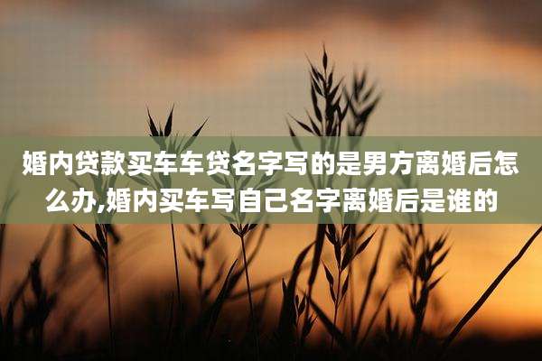 婚内贷款买车车贷名字写的是男方离婚后怎么办,婚内买车写自己名字离婚后是谁的