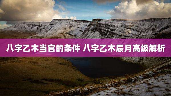 八字乙木当官的条件 八字乙木辰月高级解析