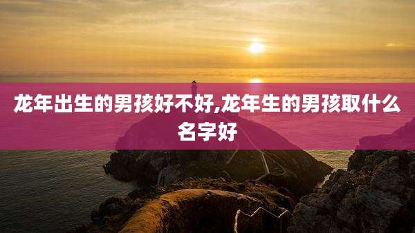 龙年出生的男孩好不好,龙年生的男孩取什么名字好