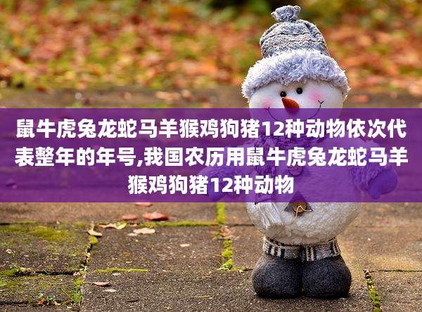 鼠牛虎兔龙蛇马羊猴鸡狗猪12种动物依次代表整年的年号,我国农历用鼠牛虎兔龙蛇马羊猴鸡狗猪12种动物