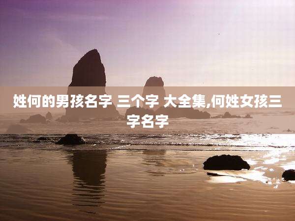 姓何的男孩名字 三个字 大全集,何姓女孩三字名字