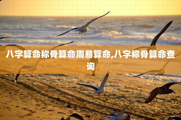 八字算命称骨算命周易算命,八字称骨算命查询