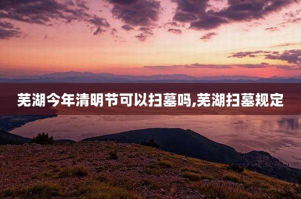 芜湖今年清明节可以扫墓吗,芜湖扫墓规定