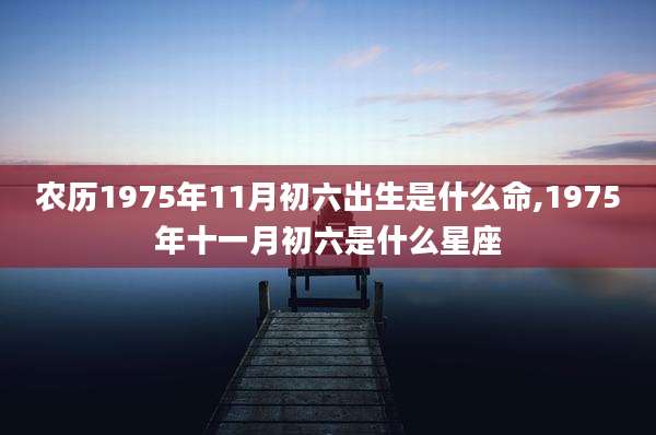农历1975年11月初六出生是什么命,1975年十一月初六是什么星座