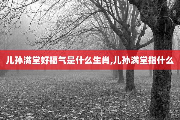儿孙满堂好福气是什么生肖,儿孙满堂指什么