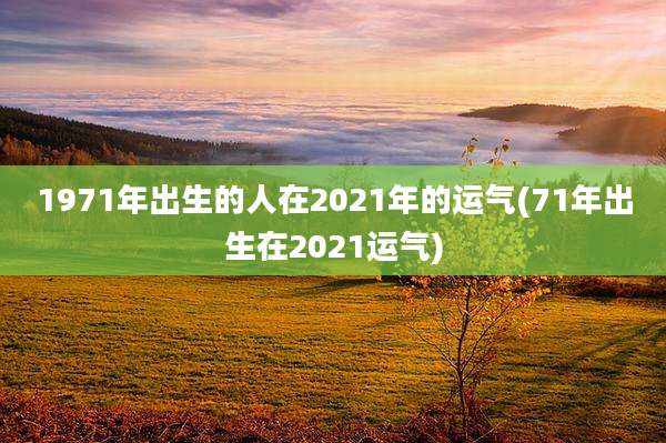 1971年出生的人在2021年的运气(71年出生在2021运气)