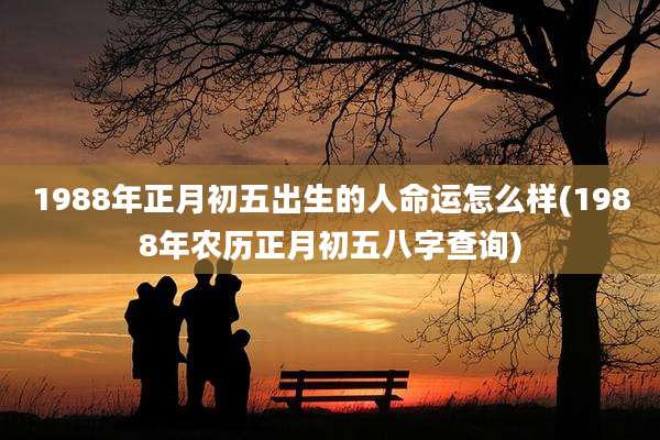 1988年正月初五出生的人命运怎么样(1988年农历正月初五八字查询)