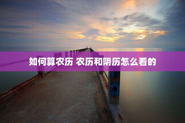 如何算农历 农历和阴历怎么看的